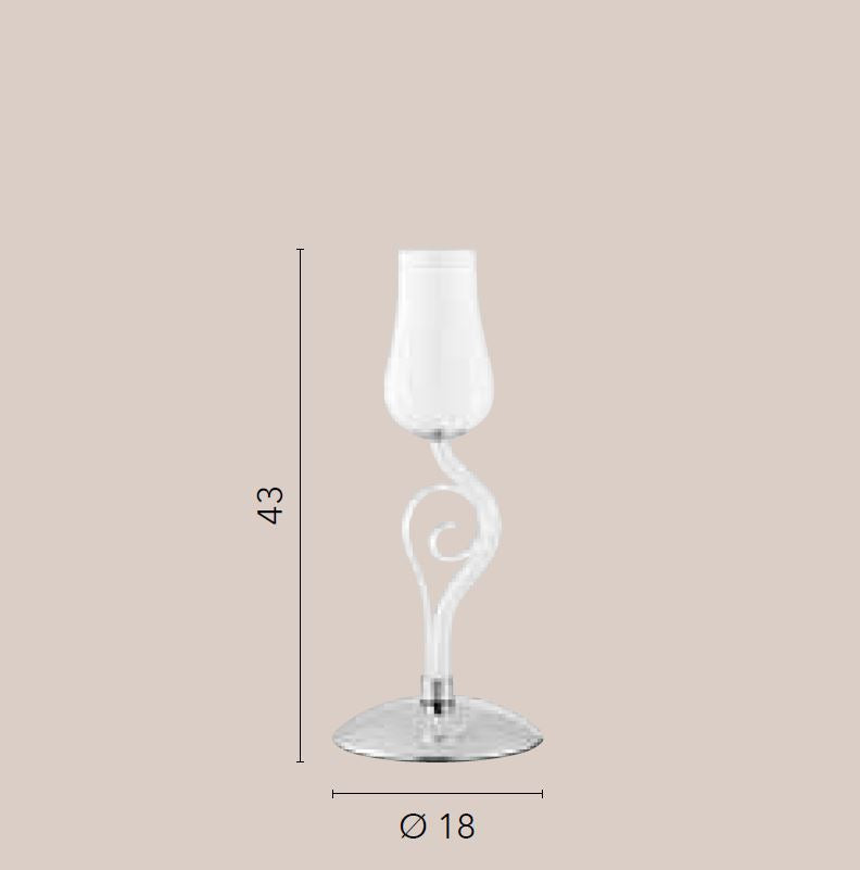 Lume grande vetro soffiato bianco pastorale trasparente rifiniture cromo 1XE14 non incl. ANGEL Lume grande vetro soffiato bianco pastorale trasparente rifiniture cromo 1XE14 non incl. ANGEL